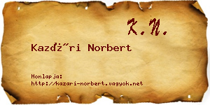 Kazári Norbert névjegykártya